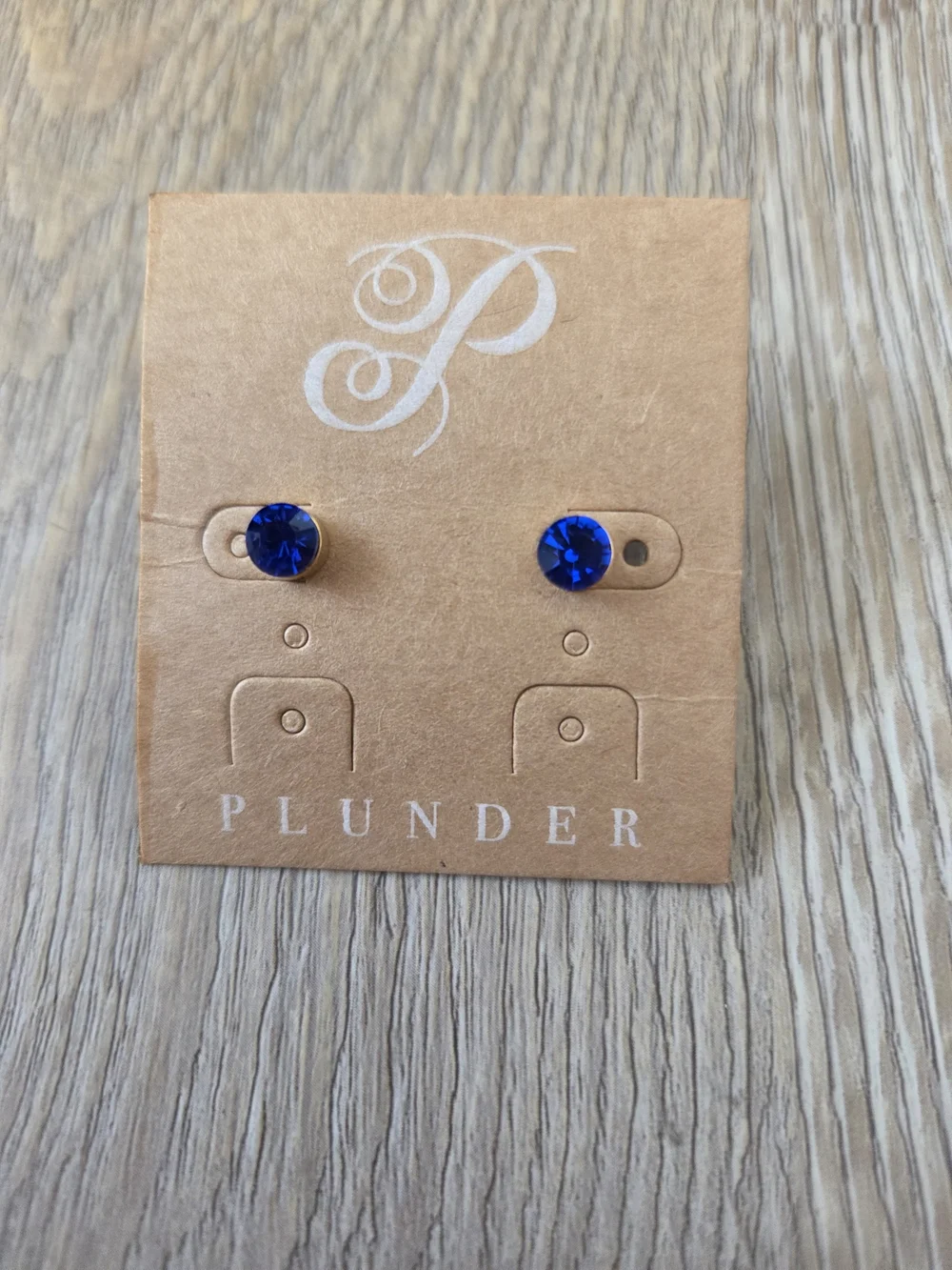 Plunder Kids Cobalt Blue Crystal Stud Earrings